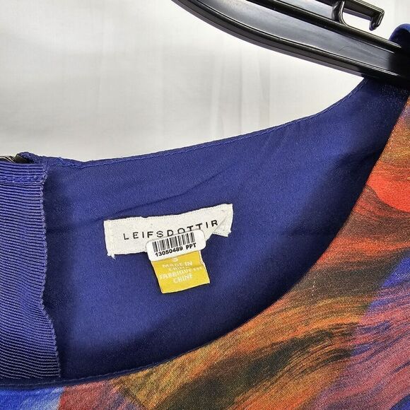 ANTHROPOLOGIE LEIFSDOTTIR WATERCOLOR DRESS Fanned Floral SIZE SMALL Flaw - Picture 6 of 8